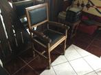 Fauteuil cuir bois, Maison & Meubles, Fauteuils, Enlèvement, Comme neuf, Bois, 50 à 75 cm