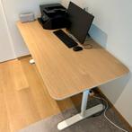 BEKANT bureau 160x80 cm plaqué chêne blanchi Prix neuf 259€, Ophalen, In hoogte verstelbaar, Zo goed als nieuw, Bureau