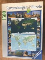 Puzzel Ravensburger 1500 stukjes De aarde satellietfoto en w, Ophalen of Verzenden, 500 t/m 1500 stukjes, Gebruikt