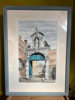 Aquarel begijnhof Lier, Antiek en Kunst, Kunst | Litho's en Zeefdrukken, Ophalen