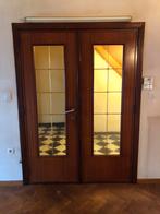 Dubbele houten deur, Ophalen, Gebruikt, 120 cm of meer, Binnendeur