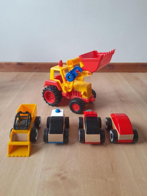 Grote tractor en 4 kleine modulaire voertuigen (Lillabo), Kinderen en Baby's, Speelgoed |Speelgoedvoertuigen, Gebruikt, Ophalen of Verzenden
