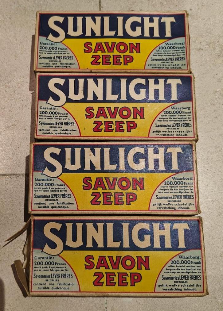 4 Savon sous garantie Vintage Sunlight des années 1950, Collections, Rétro, Enlèvement