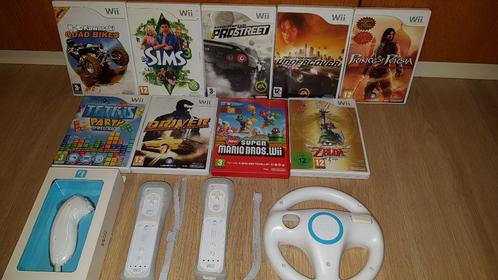 Nintendo Wii games en remote controllers en stuur., Consoles de jeu & Jeux vidéo, Jeux | Nintendo Wii, Comme neuf, Autres genres