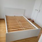 Schitterend wit houten bed 140cmx200cm met nieuwe boxsprings, Huis en Inrichting, Slaapkamer | Bedden, Ophalen, Wit, 140 cm, Zo goed als nieuw