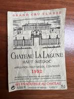 Etiket: 1992 Chateau La Lagune Haut Medoc, Verzamelen, Wijnen, Gebruikt, Ophalen of Verzenden