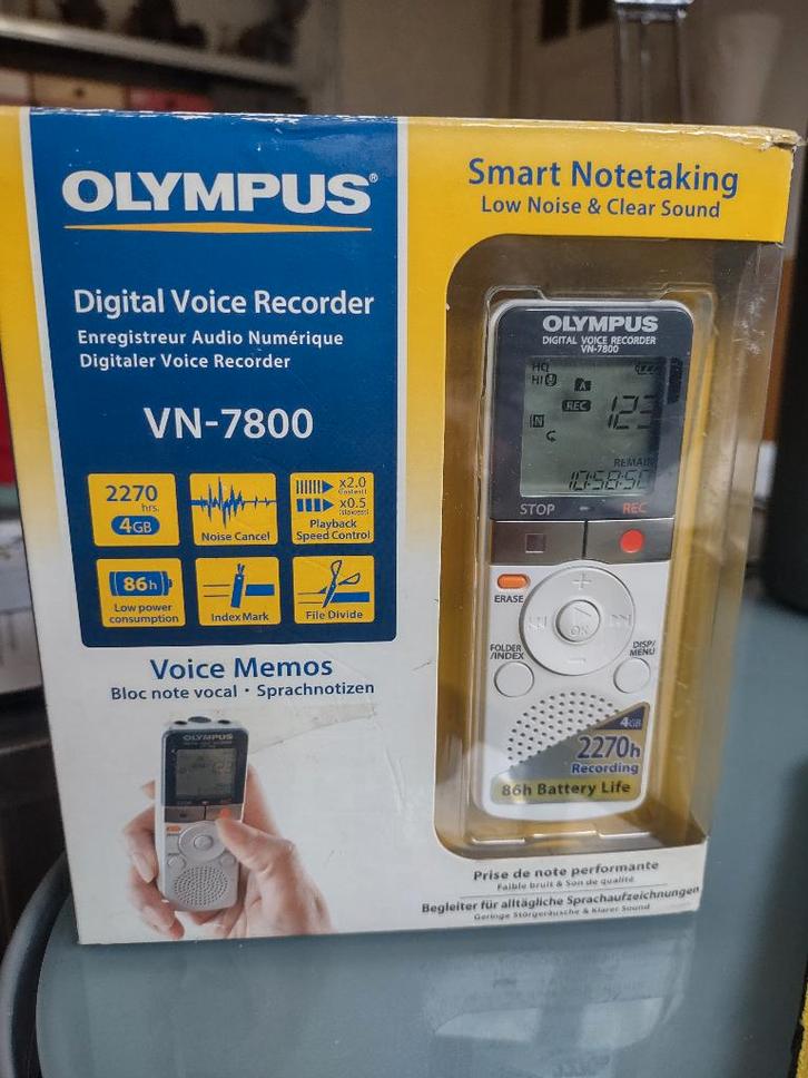 Enregistreur vocal numérique Olympus VN-7800 – comme neuf, TV, Hi-fi & Vidéo, Appareils photo numériques, Comme neuf, Olympus