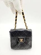 Vintage Chanel micro sac, Comme neuf, Noir, Sac de soirée, Enlèvement ou Envoi