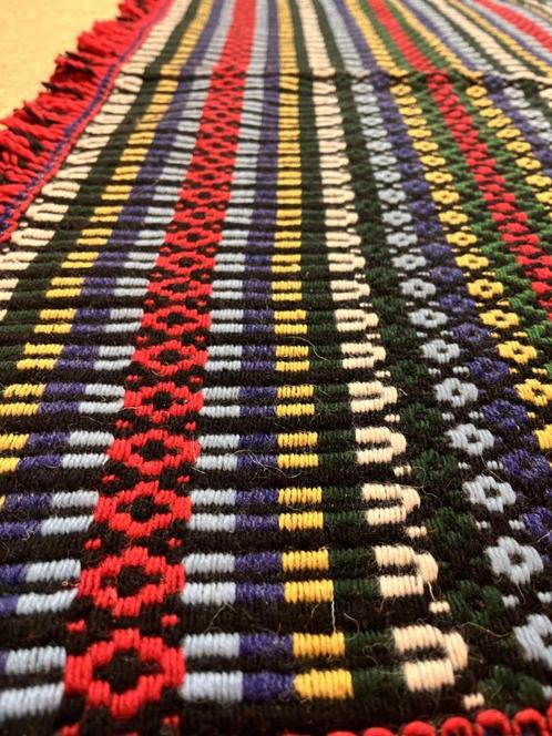 Grand foulard woonkleed plaid geweven strepen Andes 106/146, Huis en Inrichting, Woonaccessoires | Plaids en Woondekens, Ophalen of Verzenden