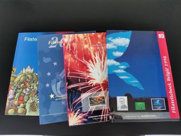 4 stuks Filatelieboek Belgie 1998 - 2000 - 2001 - 2002 beschikbaar voor biedingen