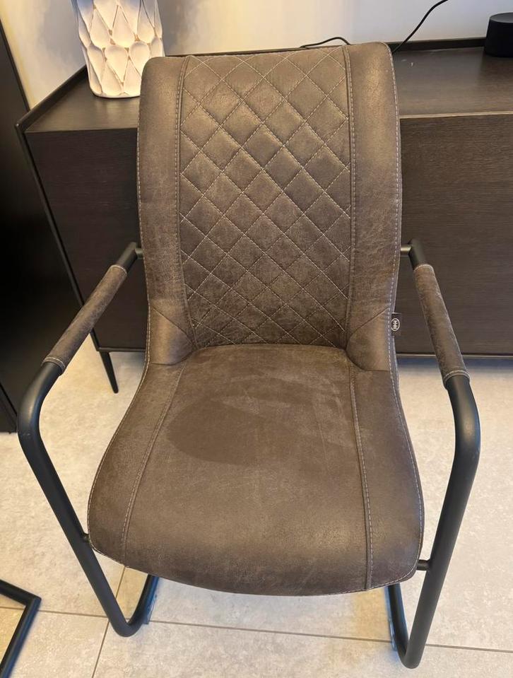 8 stoelen van Henders & Hazel met armleuningen – micro suede, Maison & Meubles, Chaises, Comme neuf, Cinq, Six Chaises ou plus