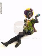 Nostalgische zwarte Piet beeld - 20cm, groen/geel/paars, Verzenden, Zo goed als nieuw