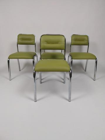 4 x Vintage Stoelen in Skai Leer, Jaren 70 - 80 beschikbaar voor biedingen