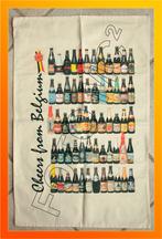 (Hand)doek met 60 bierflesjes van Belgisch bier, Verzamelen, Biermerken, Nieuw, Verzenden
