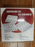 glazen bordspel 3 in 1, schaken dammen backgammon, Ophalen, Nieuw