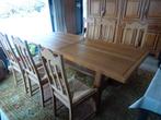eiken tafel en 6 stoelen, Huis en Inrichting, Tafels | Eettafels, Ophalen, Eikenhout, 200 cm of meer, 50 tot 100 cm