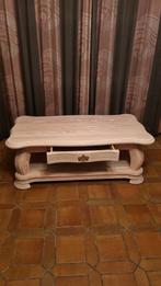 eiken salon tafel met grote schuif   ,128cmx65cmx50cm lxbxh, Huis en Inrichting, Tafels | Salontafels, Ophalen, Zo goed als nieuw