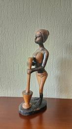 Handgesneden Afrikaanse Houten Vrouw  35 cm, Antiek en Kunst, Ophalen of Verzenden
