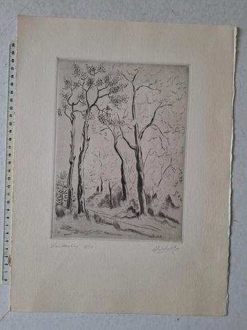 Verfijnde ets van Antoon Herckenrath "landschap ", Enlèvement ou Envoi