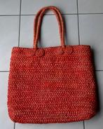 Oranje raffia tas, Handtassen en Accessoires, Tassen | Damestassen, Ophalen of Verzenden, Oranje