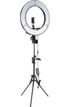 Professionele ringlamp met statief: 18 inch 55W, Ophalen, Zo goed als nieuw