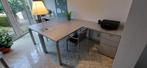 Bureeltafel, bijhorende tafel met ladeblok, bureelkast, Huis en Inrichting, Ophalen, Zo goed als nieuw, Bureau
