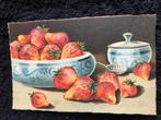 Stilleven aardbeien, P.J. Bruxelles 1957, Collections, Cartes postales | Thème, Affranchie, 1940 à 1960, Enlèvement ou Envoi, Saisons