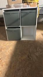 Witte kast met vakken en grijze dozen, Huis en Inrichting, Ophalen, Zo goed als nieuw