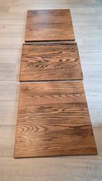 Plateau de table plein de chêne brûlé avec vernis mat, 50 à 100 cm, Comme neuf, 50 à 100 cm, Chêne