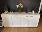 Witte dressoir hoogglans, Huis en Inrichting, Ophalen, Met deur(en), Zo goed als nieuw, 200 cm of meer