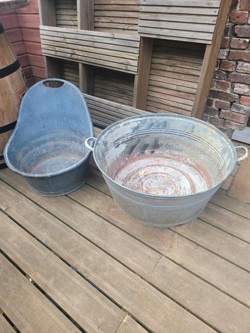 Zeldzame oude gegalvaniseerde badkuip en grote wastafel, Tuin en Terras, Overige Tuin en Terras, Gebruikt, Ophalen