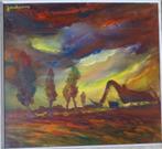 LEO JORDAENS / BOERDERIJ / OLIEVERF PANEEL / 67x72cm / KADER, Antiek en Kunst, Kunst | Schilderijen | Klassiek, Ophalen