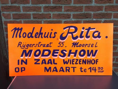 Reclamebord Modehuis Rita, Moorsel, Aalst, Verzamelen, Merken en Reclamevoorwerpen, Gebruikt, Reclamebord, Ophalen of Verzenden