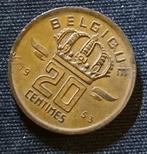 Misslag: 20 cent 1953 FR (1/4 medailleslag) - Boudewijn I, Postzegels en Munten, Munten | België, Verzenden, Brons, Losse munt