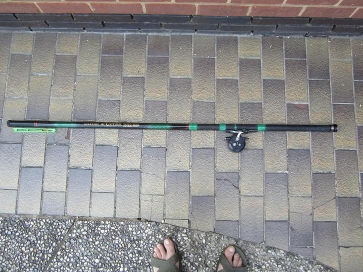 Canne téléscopique en carbone 6m, fil intérieur, Watersport en Boten, Hengelsport | Algemeen, Zo goed als nieuw, Complete hengel