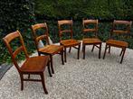 5 houten stoelen, Huis en Inrichting, Ophalen, Gebruikt, Bruin, Klassiek