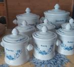 8 pots  épices ail oignon céramique bsw vintage, Ophalen