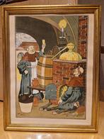 Litho Harry Elliott paters brouwers brouwerij, Antiek en Kunst, Ophalen of Verzenden