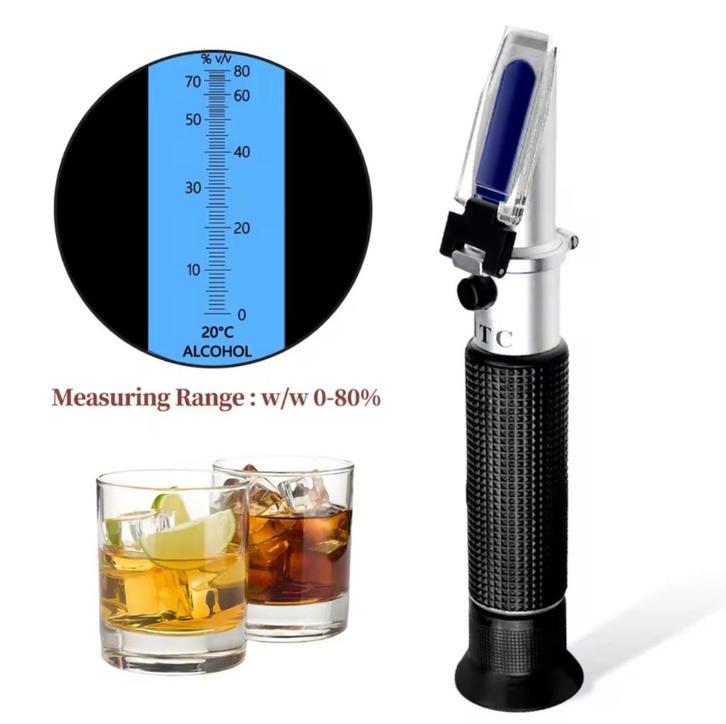 Refractometer 0–80% vol. Alcohol, Hobby & Loisirs créatifs, Hobby & Loisirs Autre, Comme neuf, Enlèvement