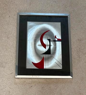 Fotolijst collectie abstracte kunst antiek zilver rood beschikbaar voor biedingen