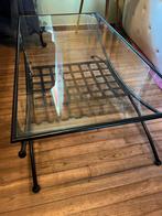 Table basse metal et verre, Maison & Meubles, 100 à 150 cm, Moins de 50 cm, Comme neuf, Verre