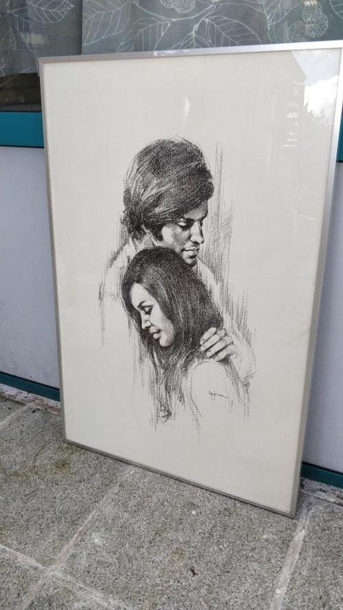 mooie houtskool tekening Leo Jansens, Antiek en Kunst, Kunst | Tekeningen en Fotografie, Ophalen