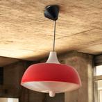 Vintage kunststof hanglamp – rode kap – goede staat, Enlèvement, Synthétique