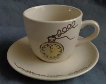 Tasse et soucoupe JET TER STEEGE MILLENNIUM 2000 H7xO8cm 14,, Envoi, Comme neuf