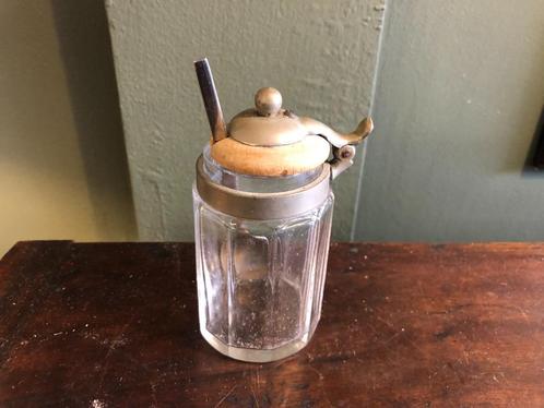 Antiek Engels Mosterd of Jam potje compleet., Antiek en Kunst, Antiek | Servies los, Verzenden