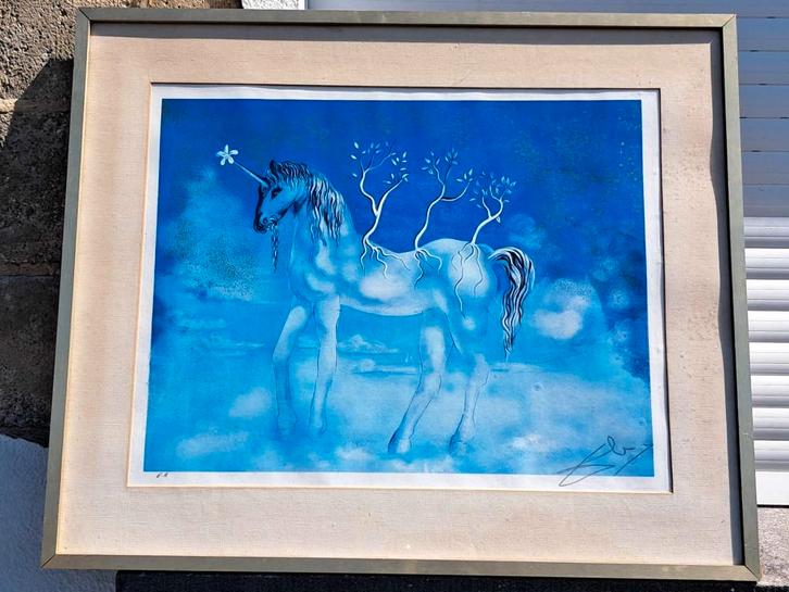lithographie epreuve d artiste licorne signe salvador dali, Antiquités & Art, Art | Lithographies & Sérigraphies, Enlèvement ou Envoi