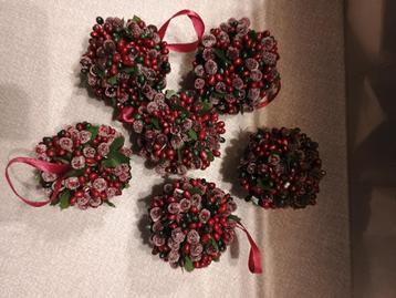 Set bordeaux / rode kerst ornamenten beschikbaar voor biedingen