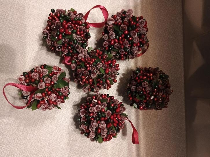 Set bordeaux / rode kerst ornamenten, Diversen, Kerst, Zo goed als nieuw, Ophalen