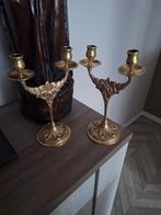 Antieke bronse messing franse kandelaars, Antiek en Kunst, Ophalen