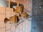 3 mooie verweerde kruiken op metalen staanders te koop, Huis en Inrichting, Ophalen, Gebruikt